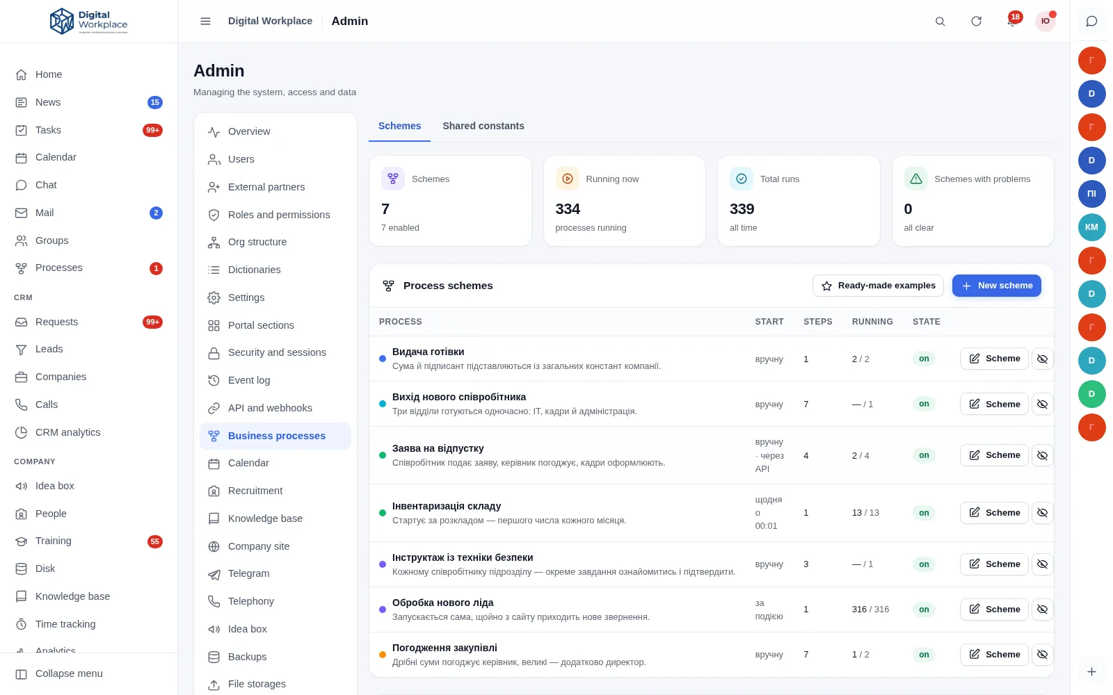 The workflow designer for a purchase approval: a manager approval step, an amount condition below it, and the “yes” and “no” branches